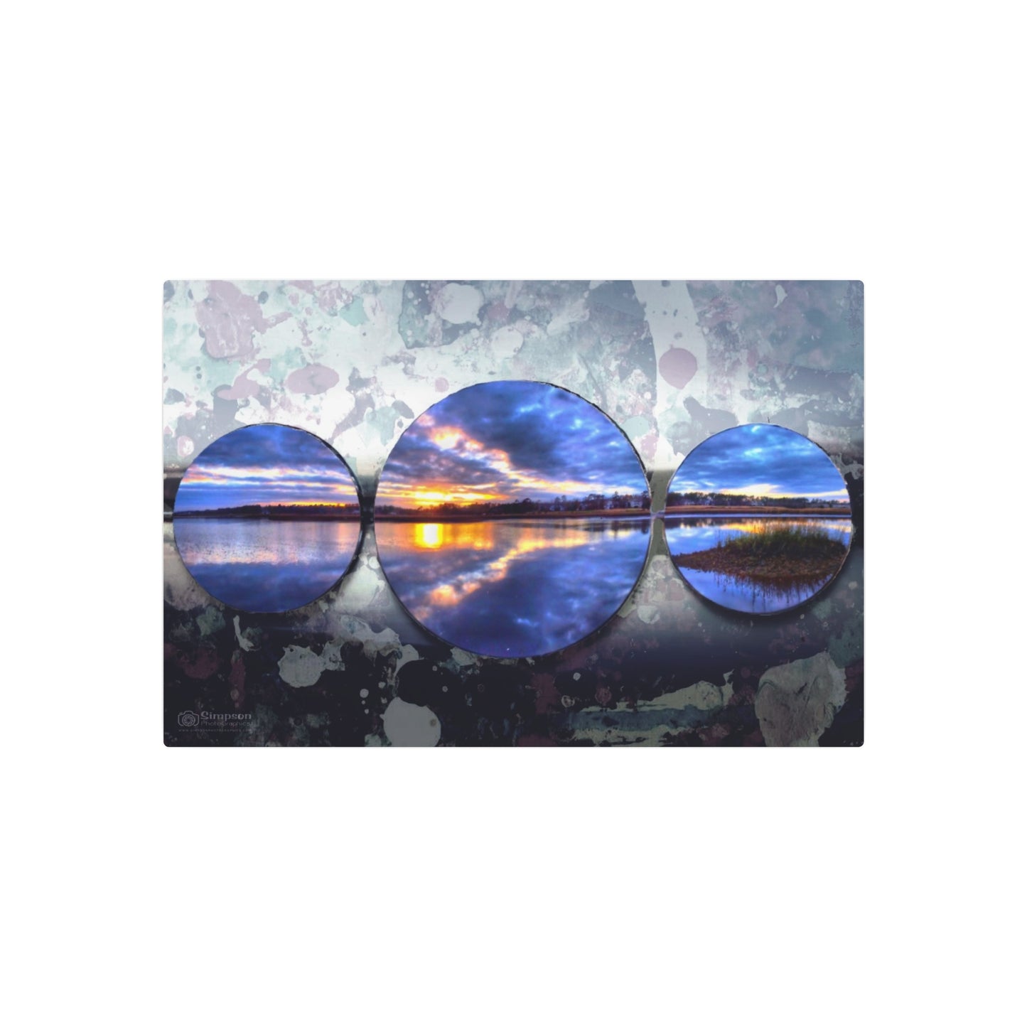 Sunset Circles Metal Art Sign
