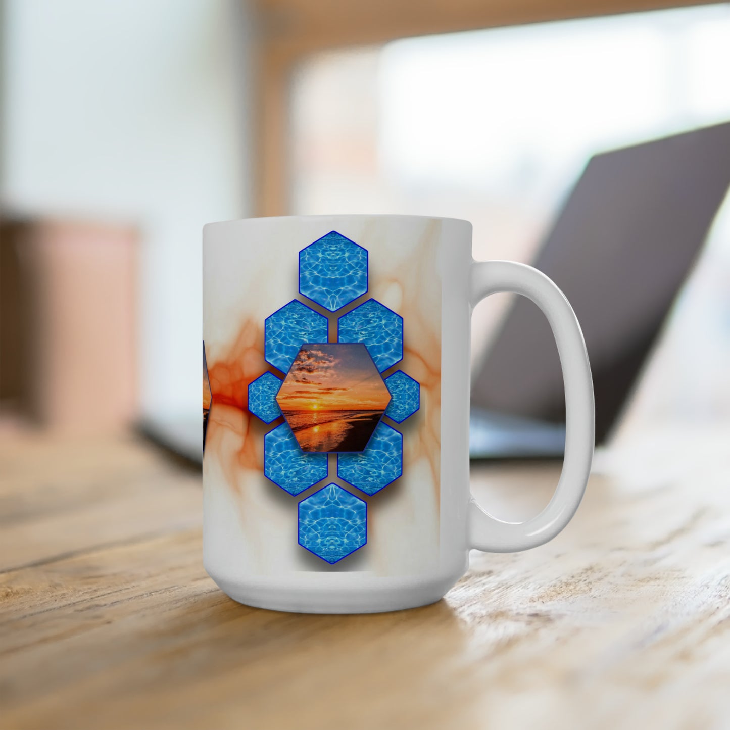 Honeycomb Sunset 15 oz Mug