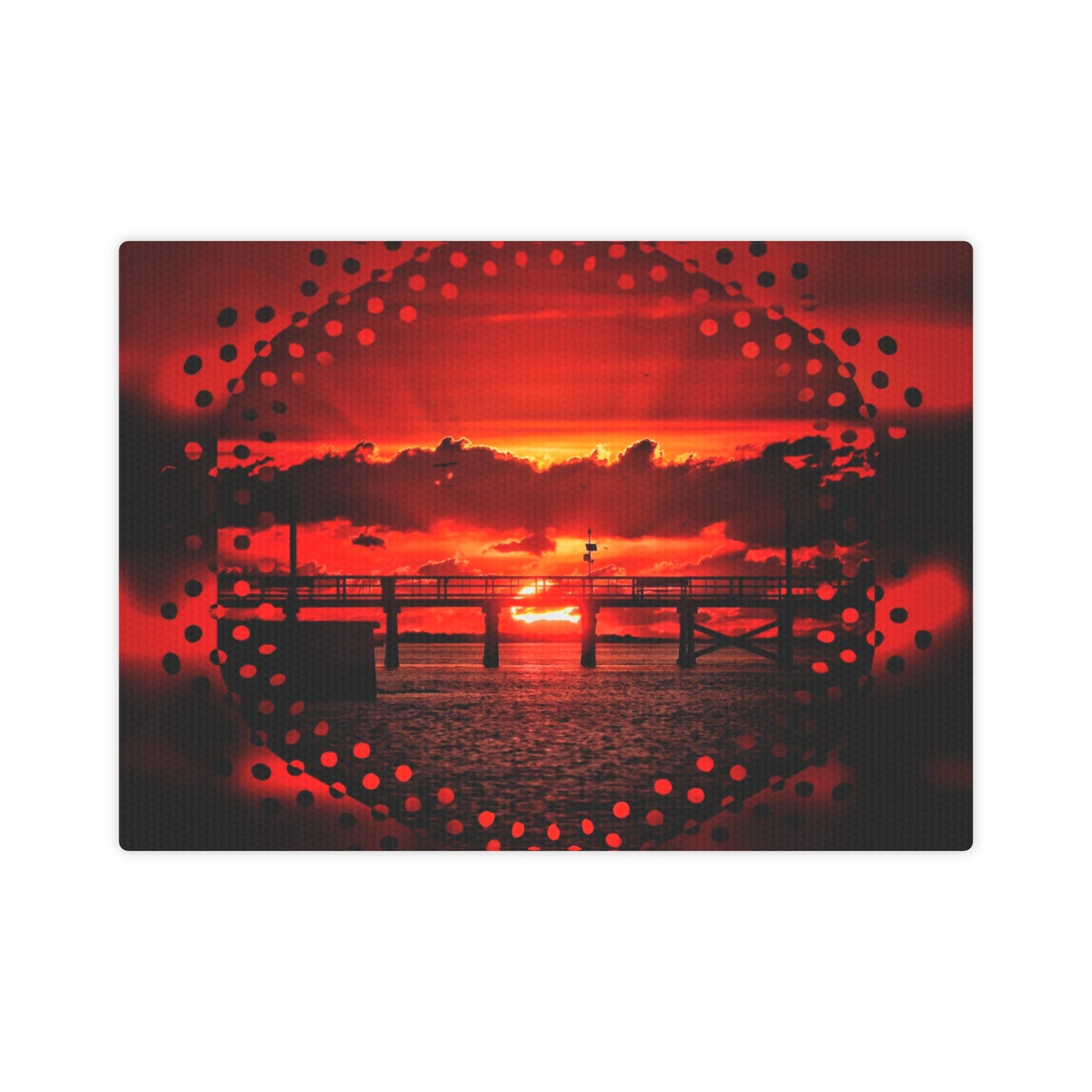 Red Sunrise Canvas Photo Tile