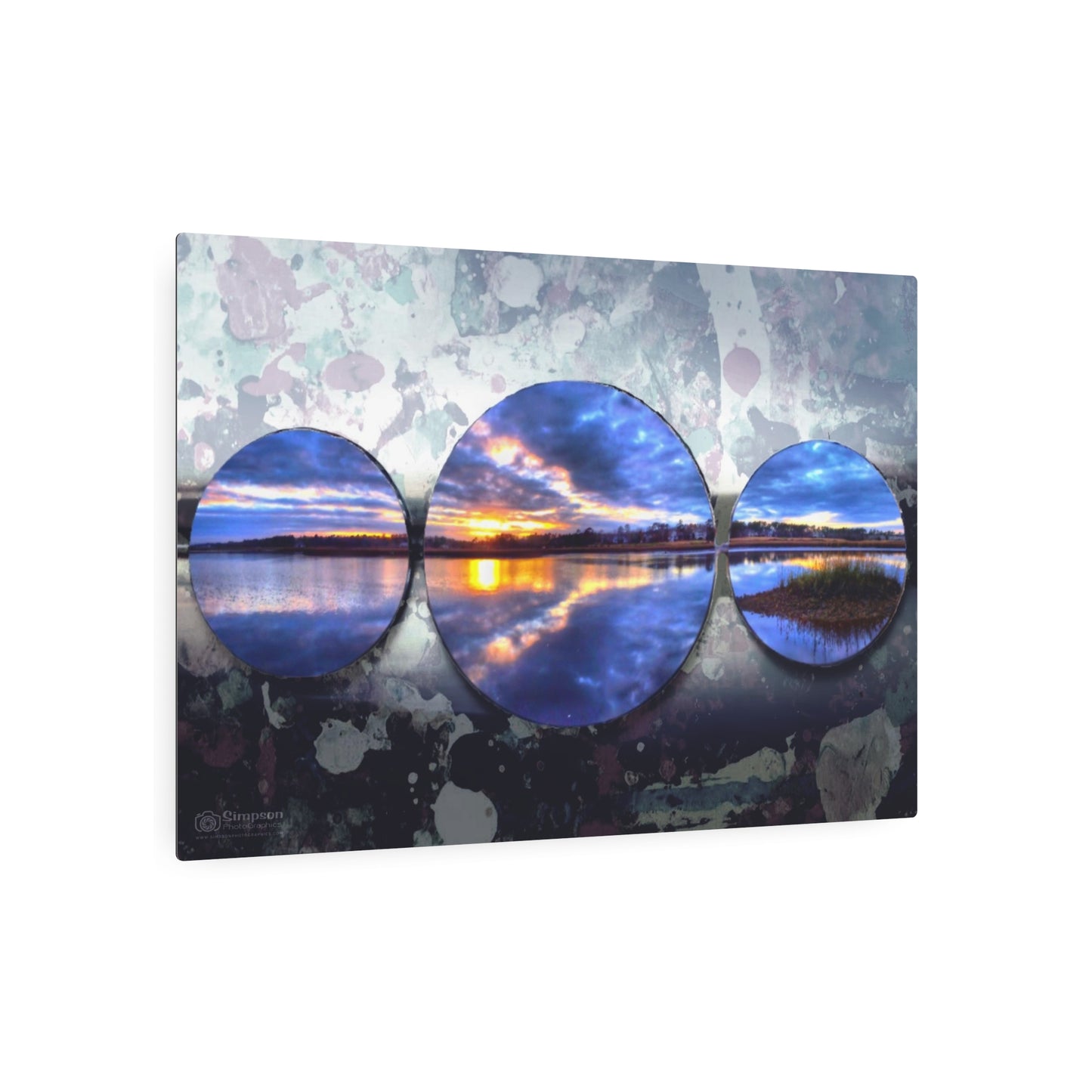 Sunset Circles Metal Art Sign