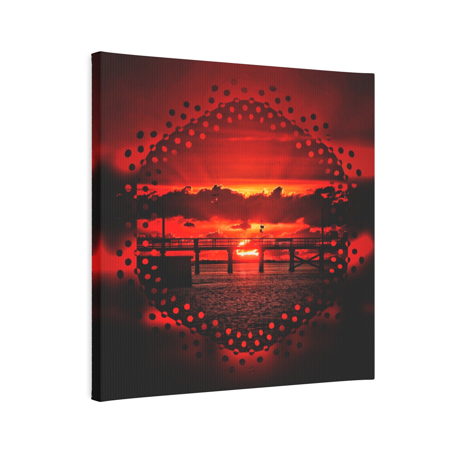 Red Sunrise Canvas Photo Tile