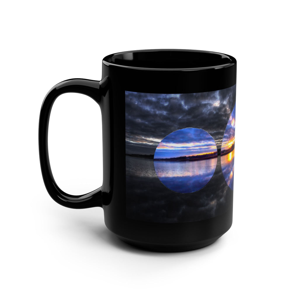 Spheres Black 15oz Mug