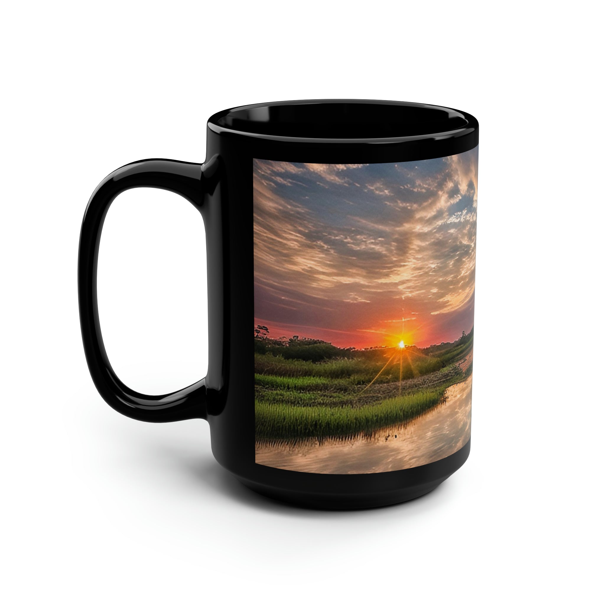 Waking Up Black Mug, 15oz