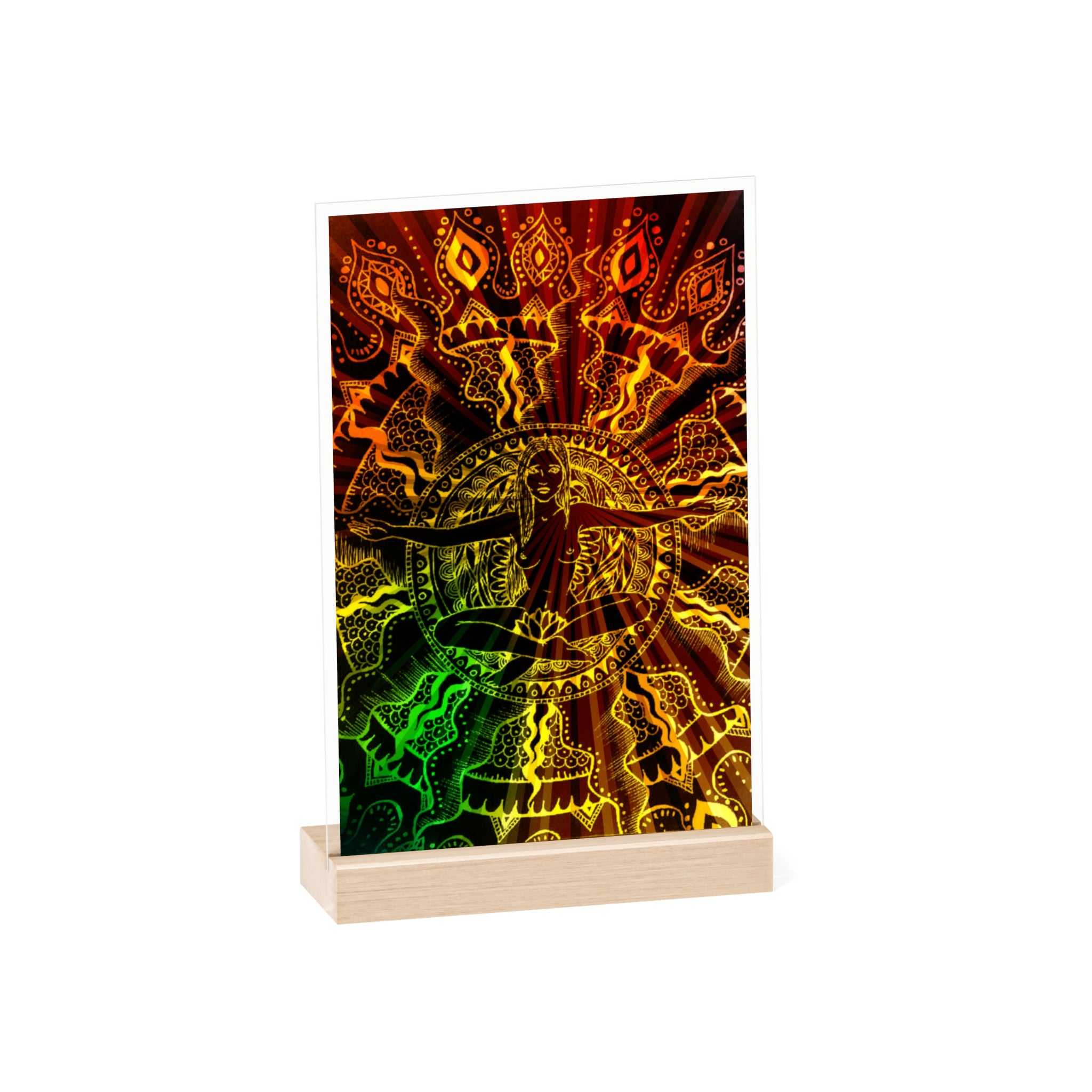 Acrylic Sign with Wooden Stand