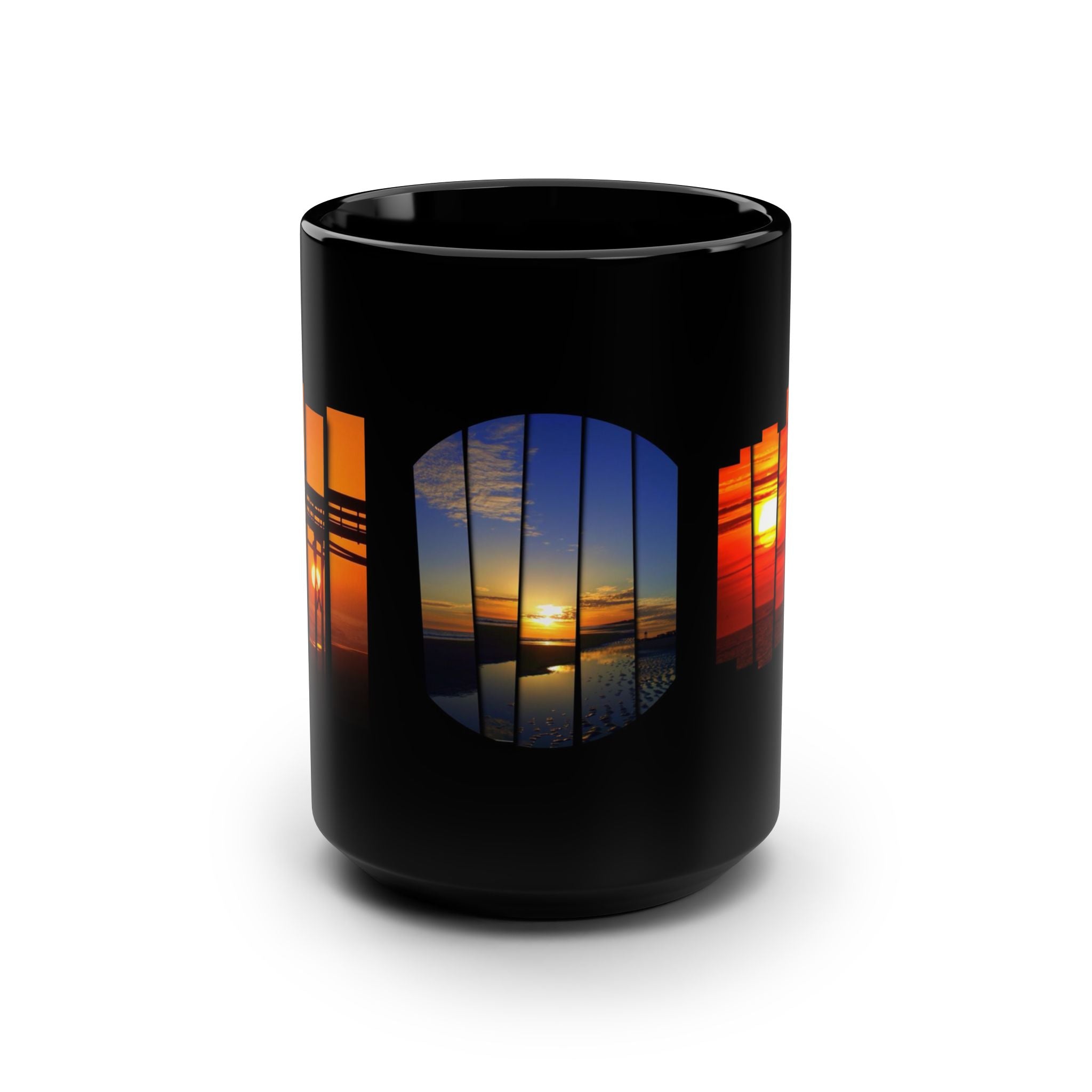 Sunset Trio Black 15oz Mug