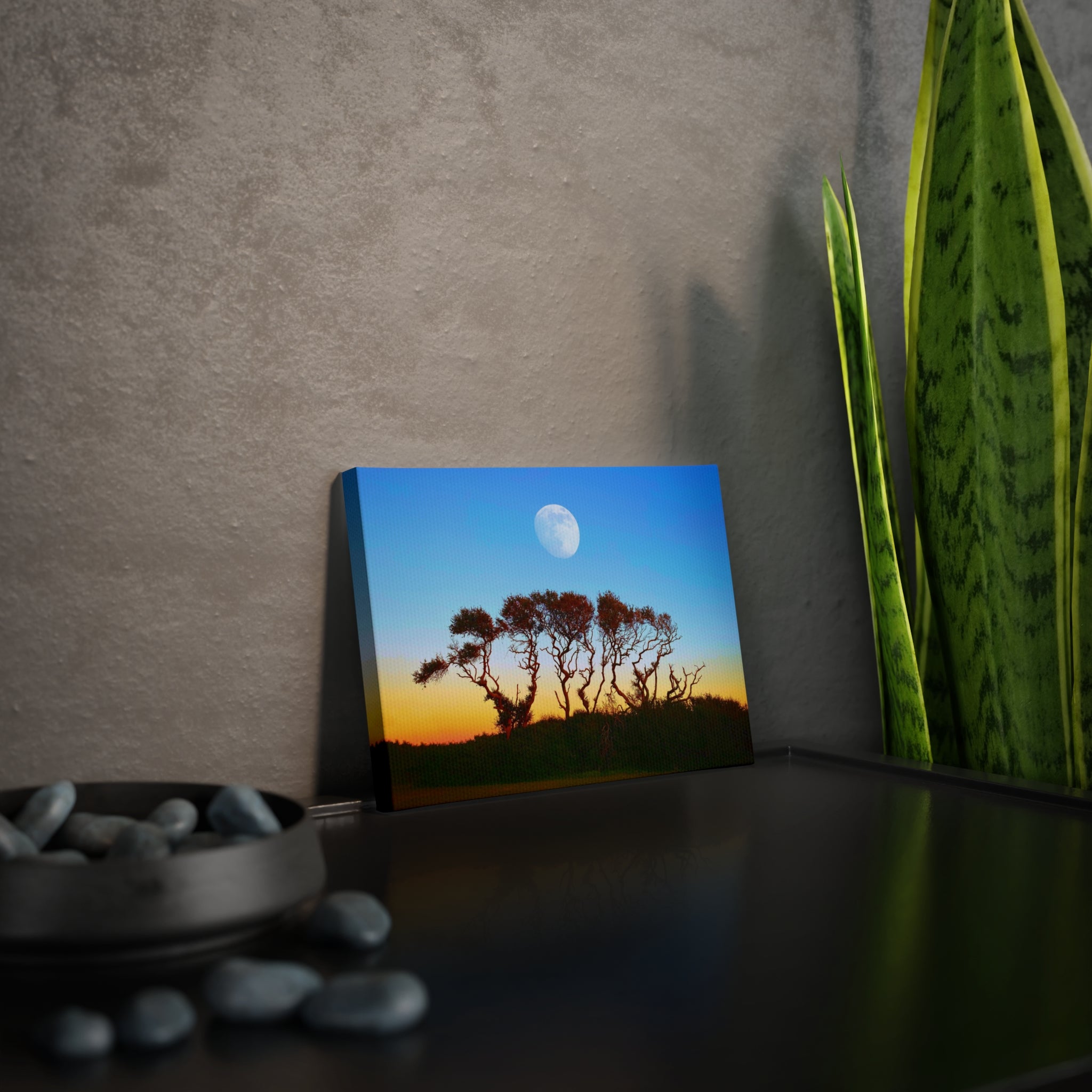 Sunset Moon Canvas Photo Tile