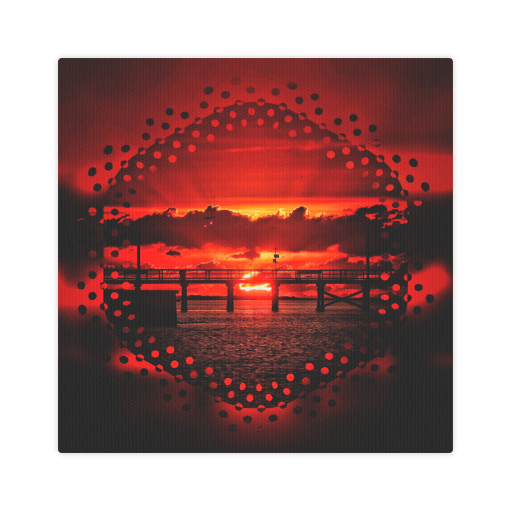 Red Sunrise Canvas Photo Tile