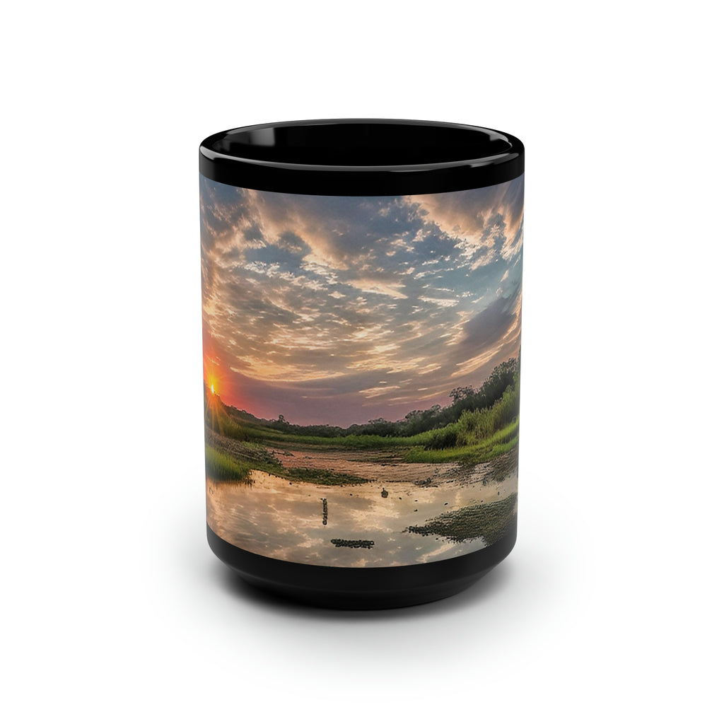 Waking Up Black Mug, 15oz