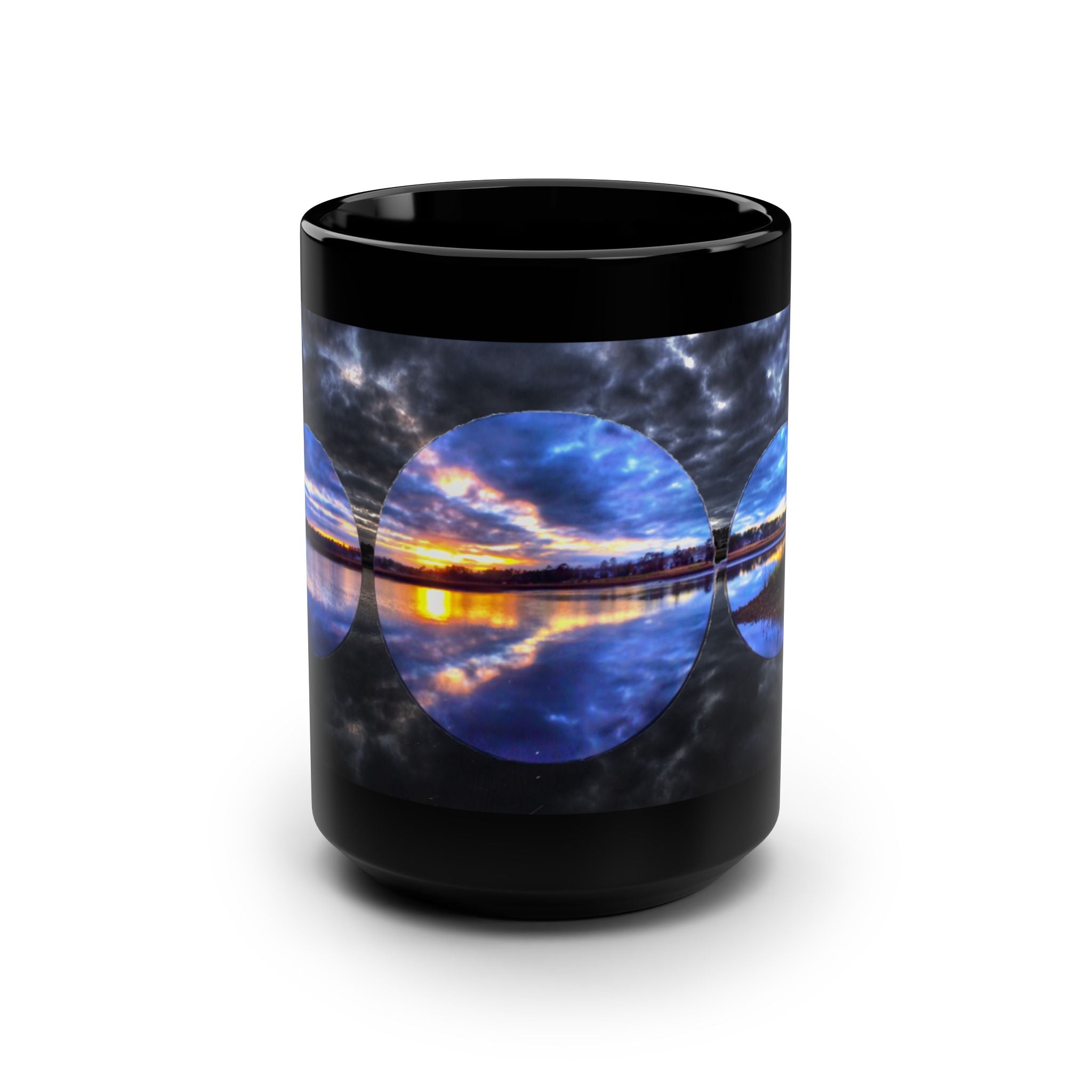 Spheres Black 15oz Mug