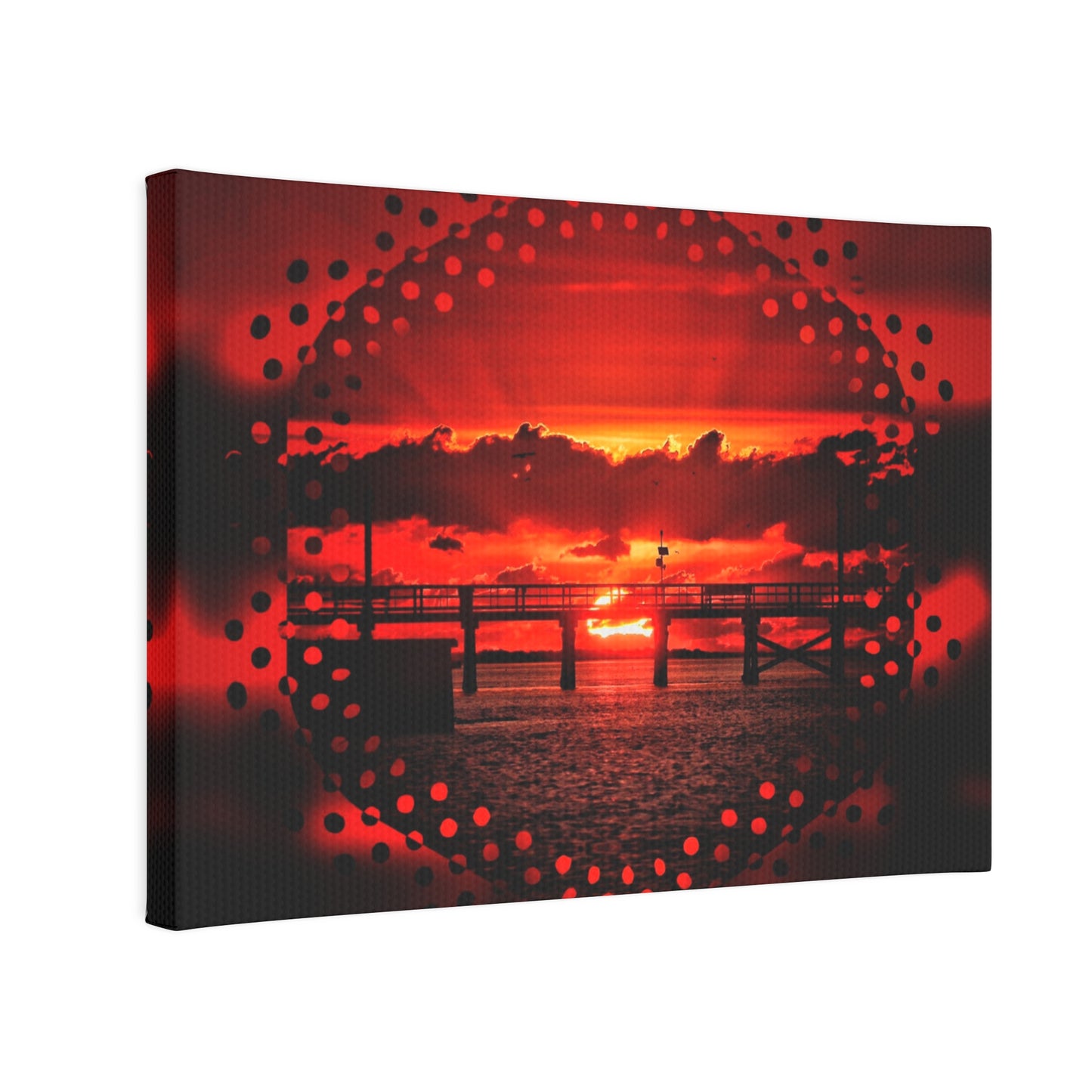 Red Sunrise Canvas Photo Tile
