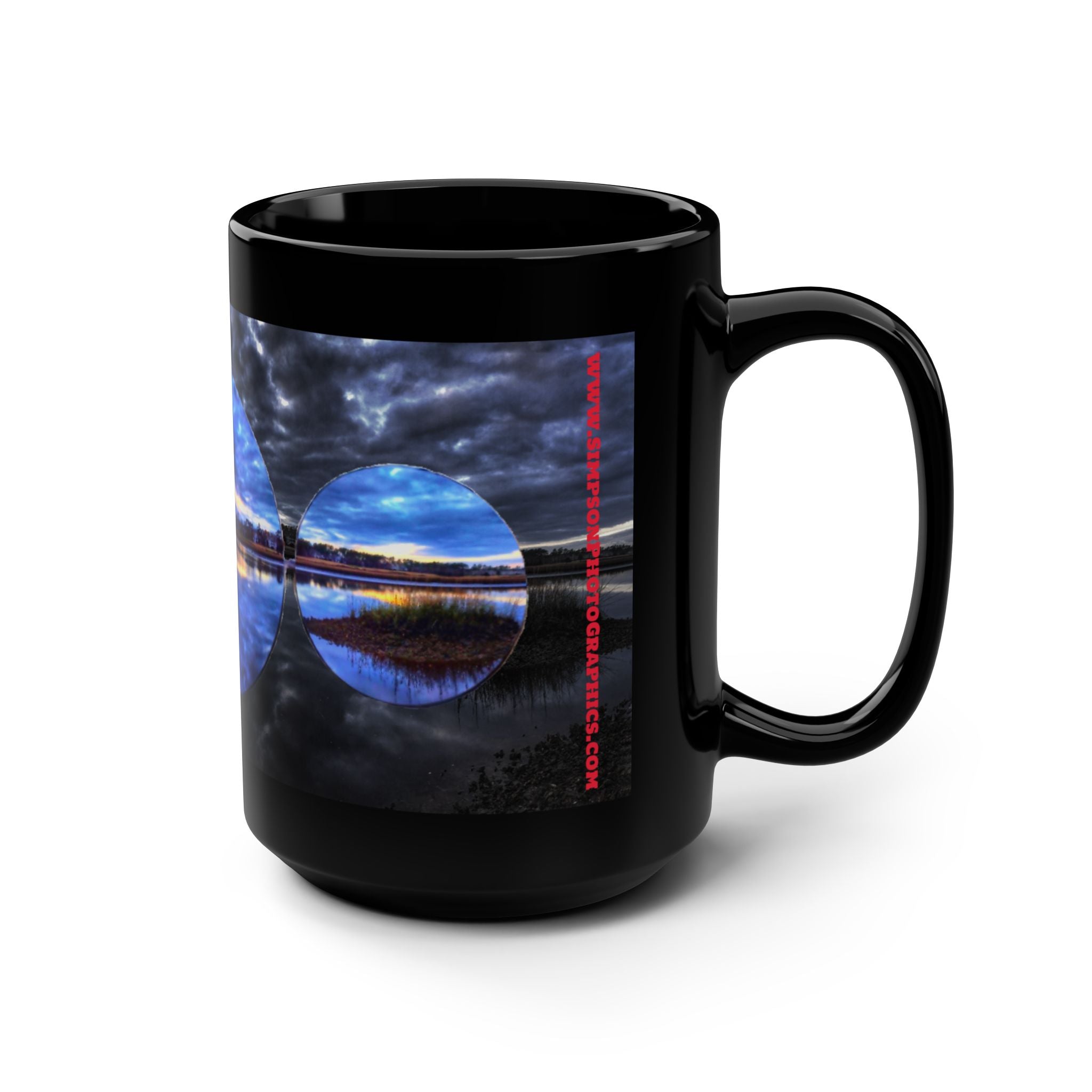 Spheres Black 15oz Mug