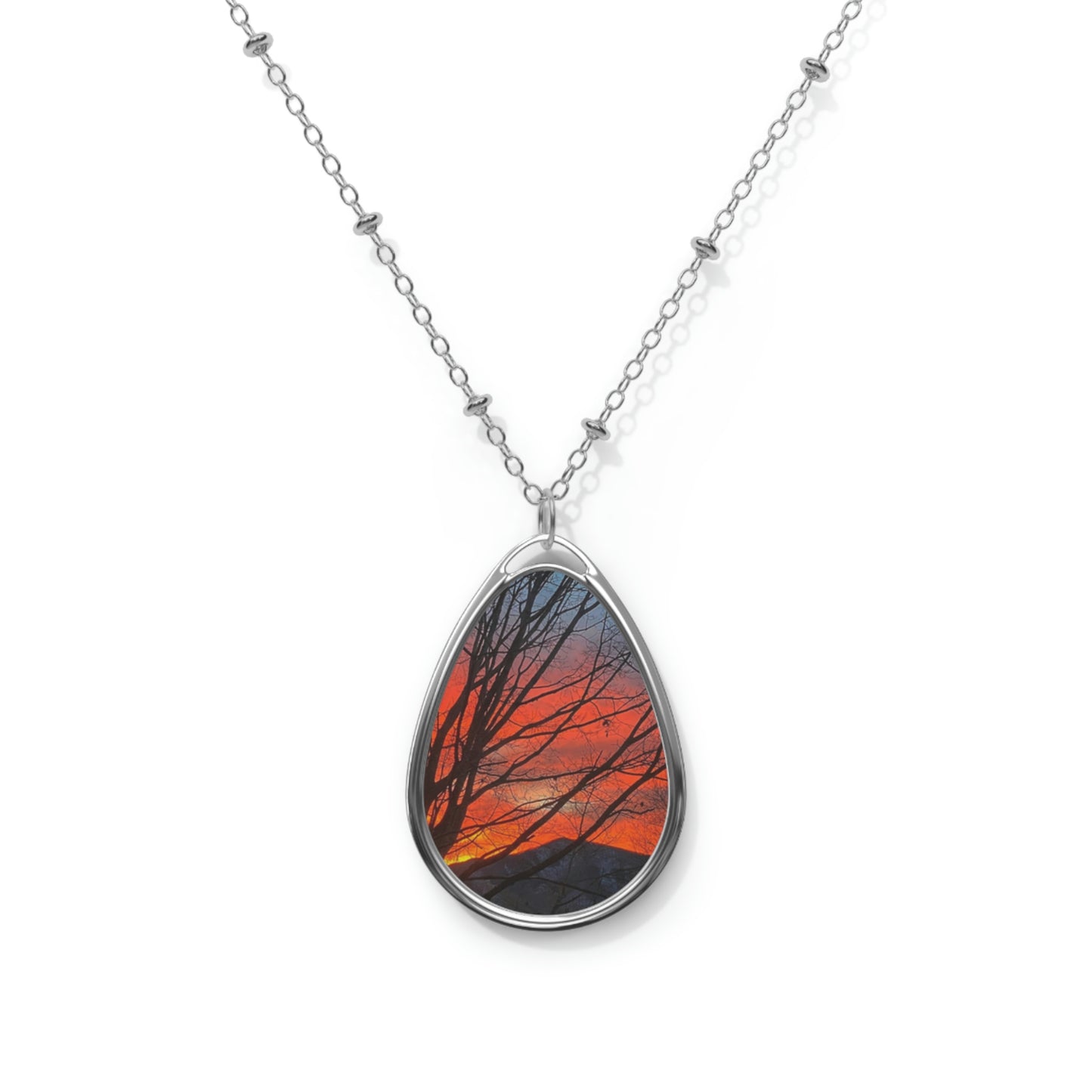 Mountain Morning Oval Necklace