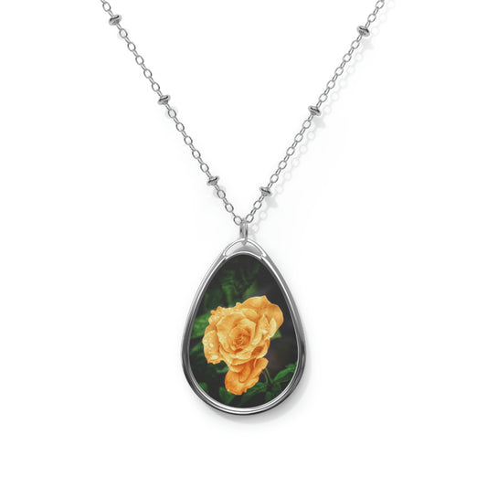 Yellow Rose Oval Necklace
