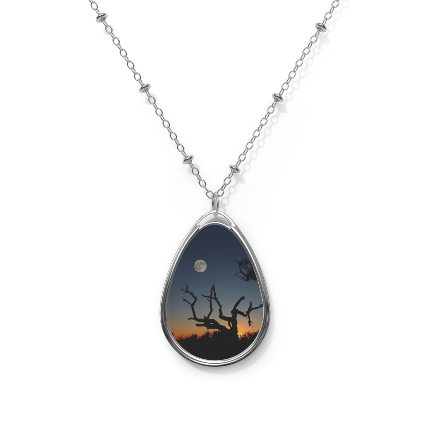 Moon at Sunset Oval Necklace