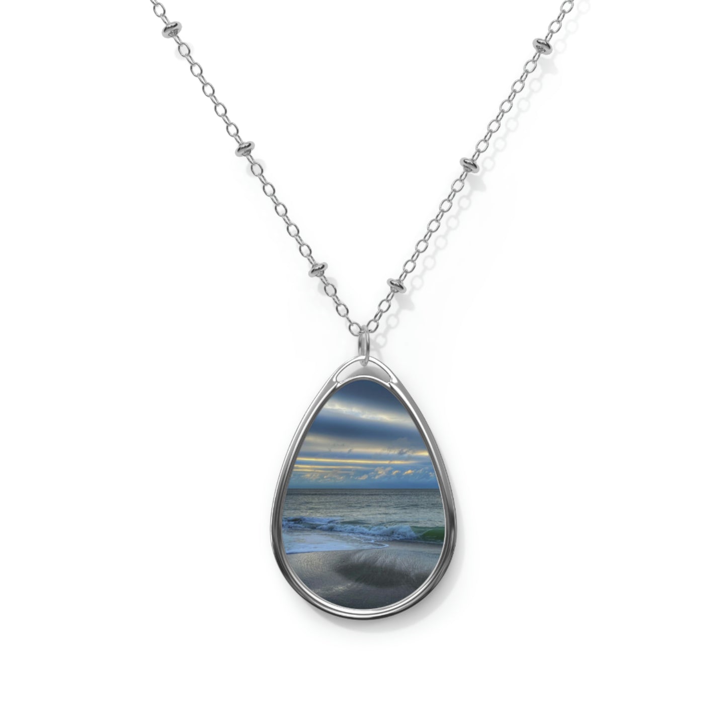 Beach Blues Oval Necklace