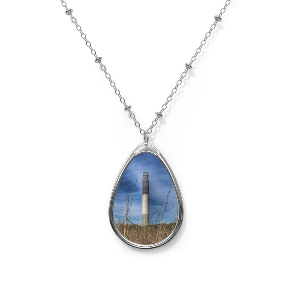 Oak Island Lighthouse Oval Necklace